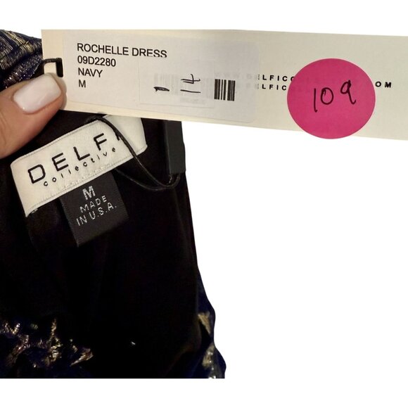 DELFI Collective Navy Blue Rochelle Dress NWT - Size M - Picture 8 of 10